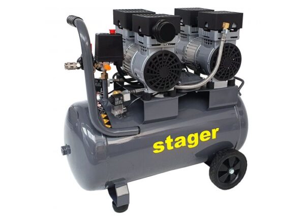 Stager HM0.75x2JW/50 Compresor aer, 50L, 8bar, 270L/min, monofazat, angrenare directă, silențios