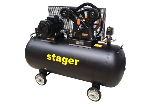 Stager HMV0.6/370-10 Compresor aer, 370L, 10bar, 600L/min, trifazat, angrenare curea